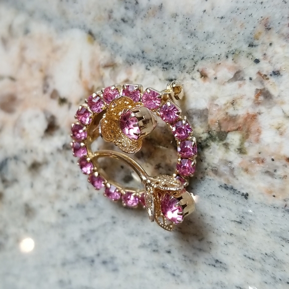 Vintage TULIP Brooch and Clip Earrings Set - Picture 4 of 5